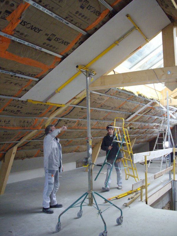 Réalisation de plafonds en rampant de toiture